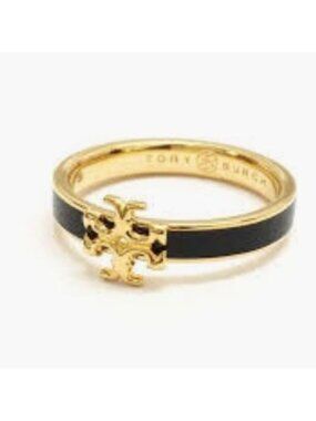 Beautiful Black and Gold Kira Logo Ring - Size 6